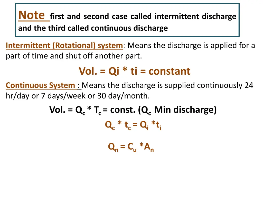 note first and second case called intermittent