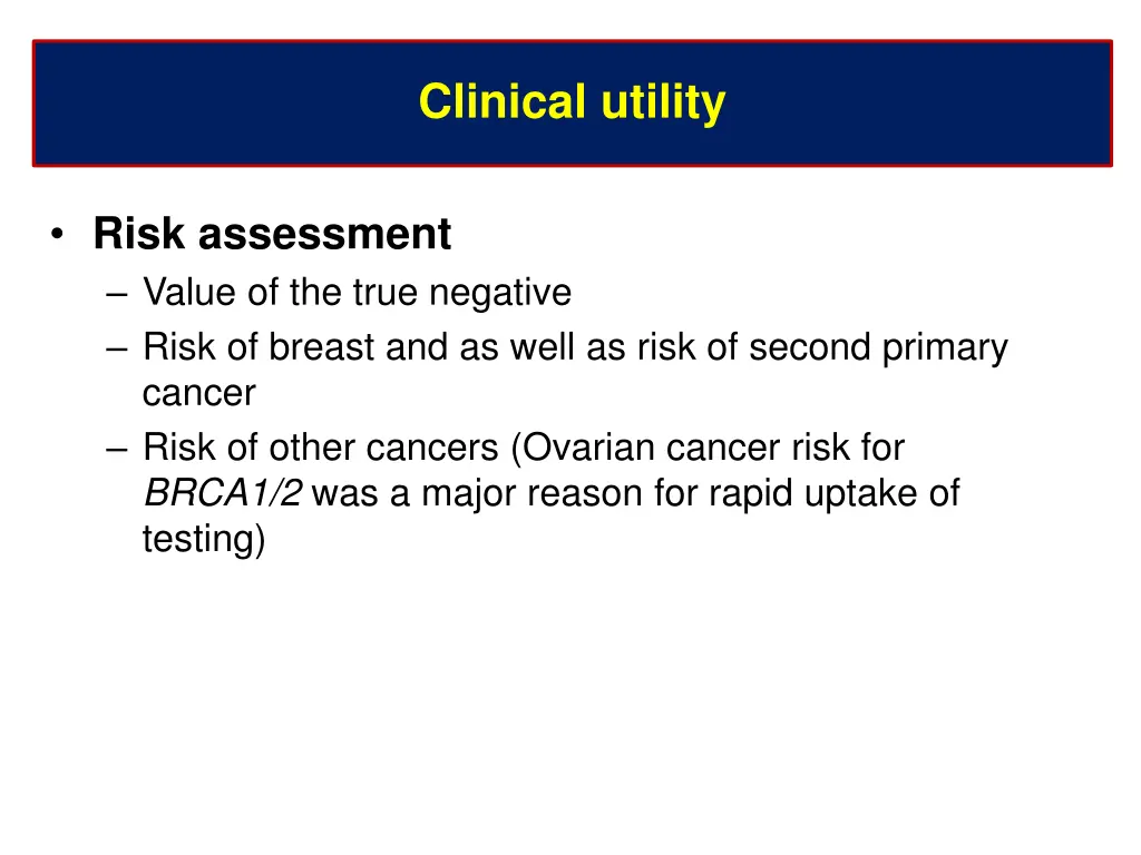 clinical utility
