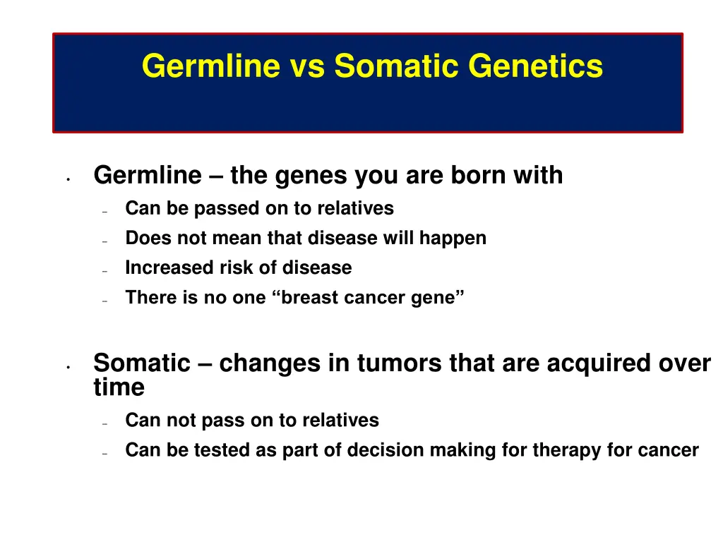 germline vs somatic genetics
