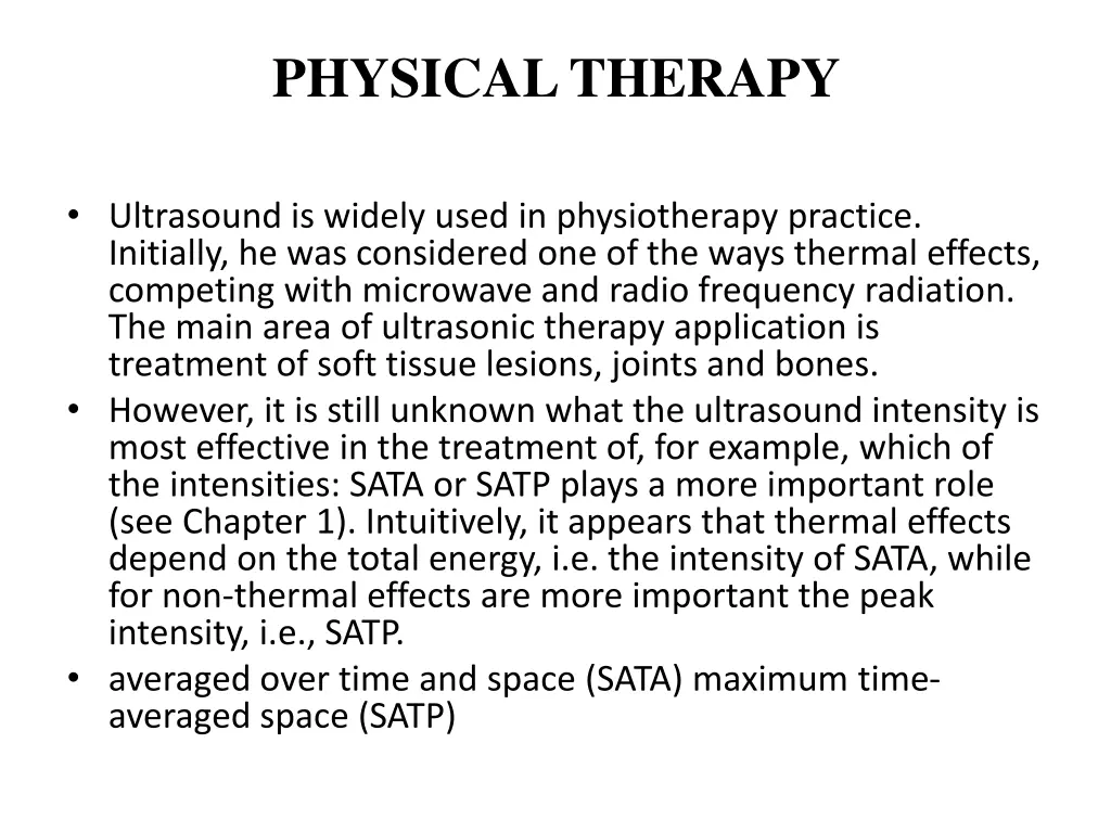 physical therapy