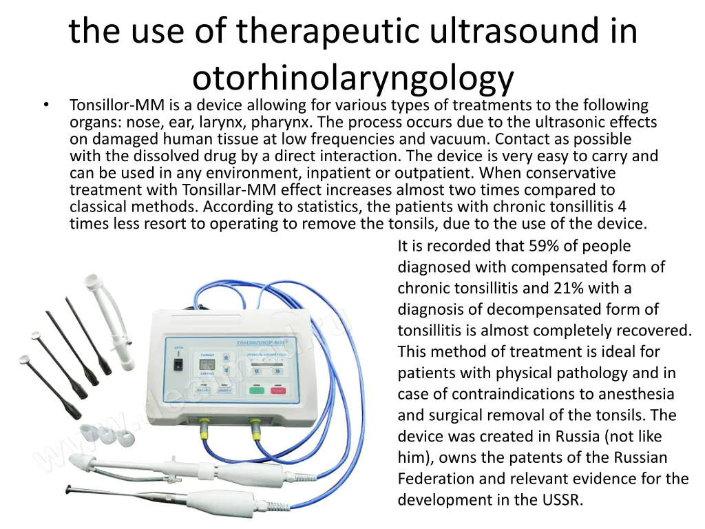 the use of therapeutic ultrasound 1