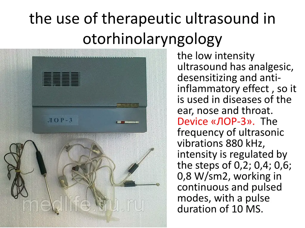 the use of therapeutic ultrasound