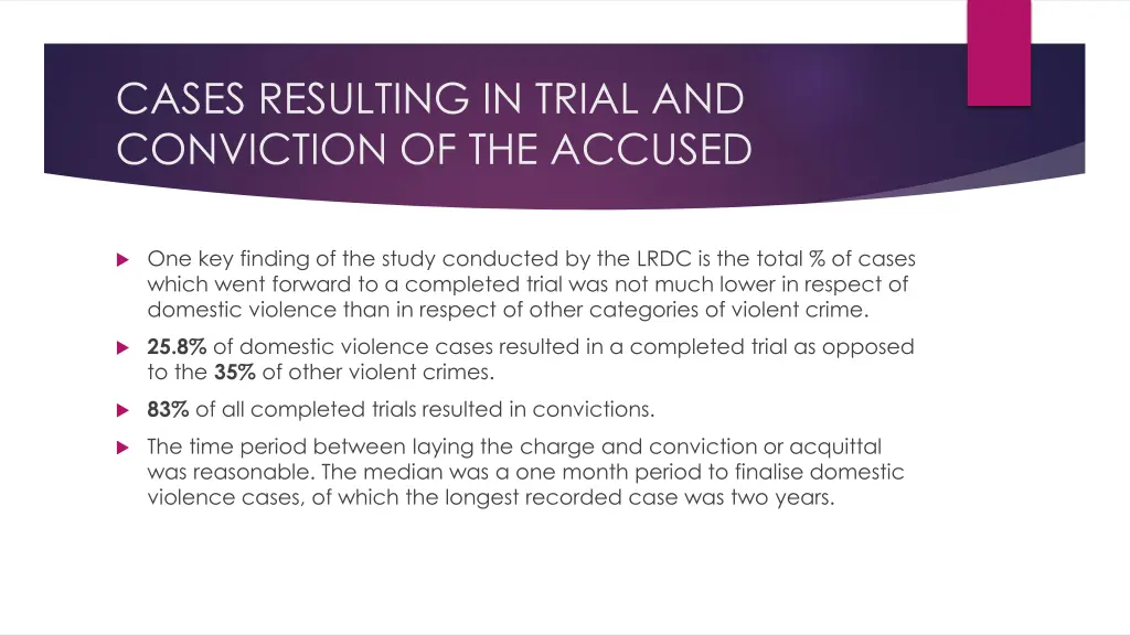 cases resulting in trial and conviction