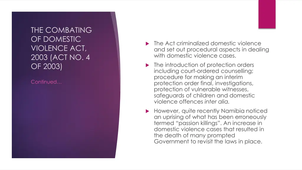 the combating of domestic violence act 2003 1