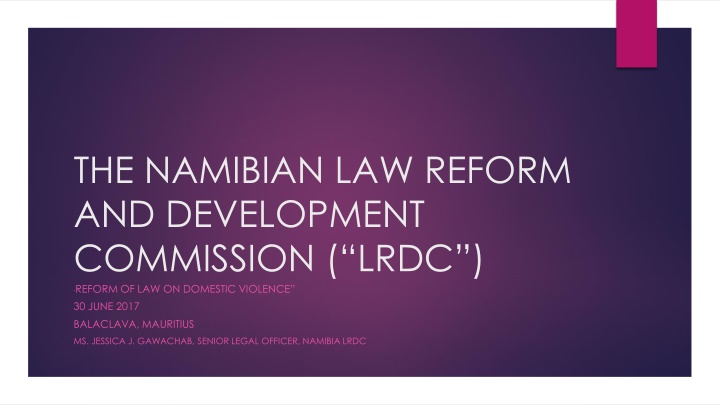 the namibian law reform and development