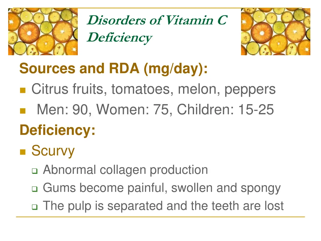 disorders of vitamin c deficiency