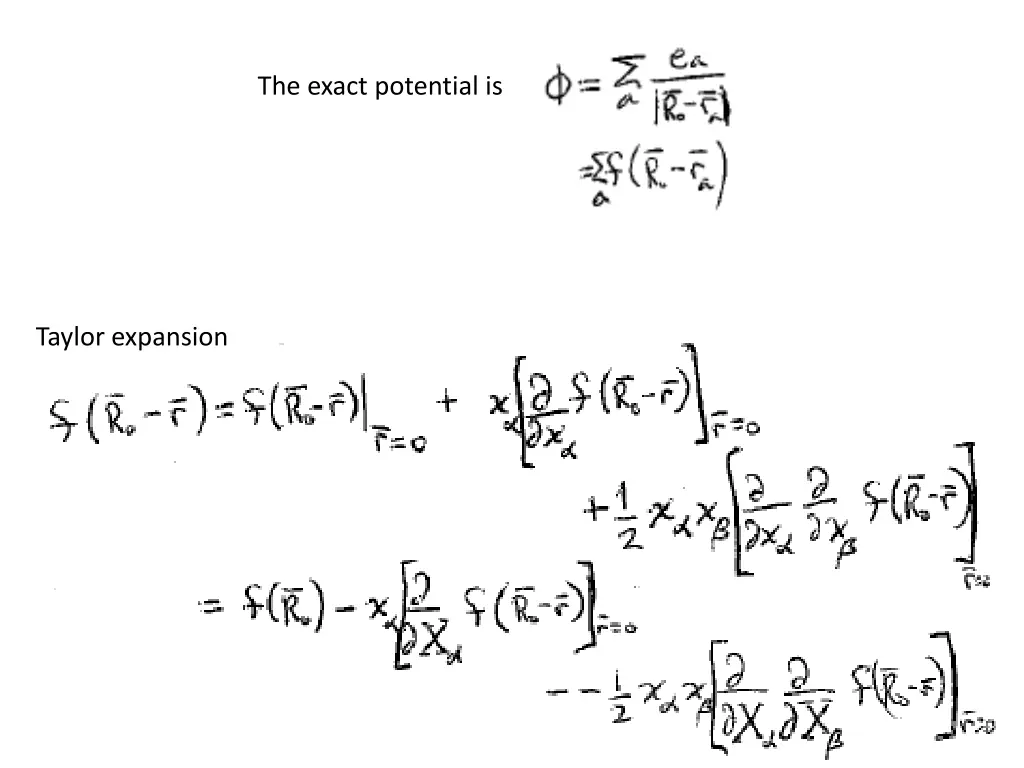 the exact potential is