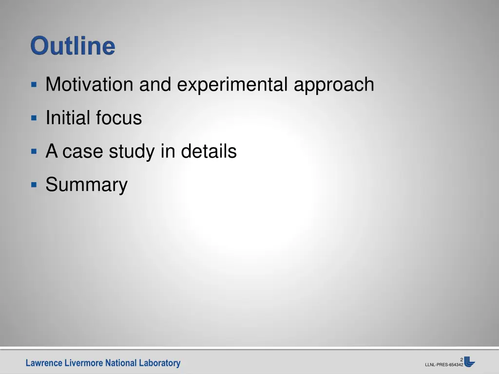 motivation and experimental approach
