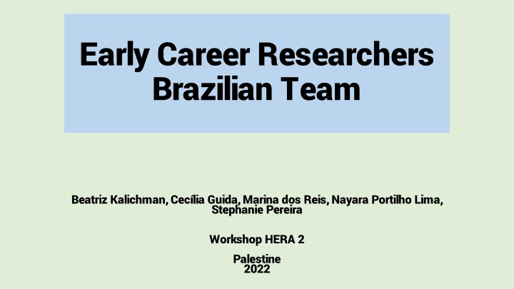 early career researchers brazilian team