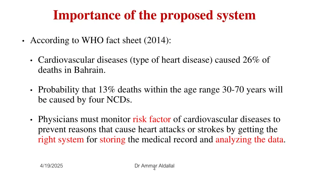 importance of the proposed system