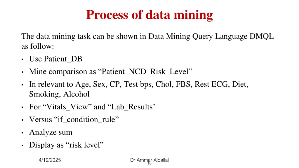 process of data mining