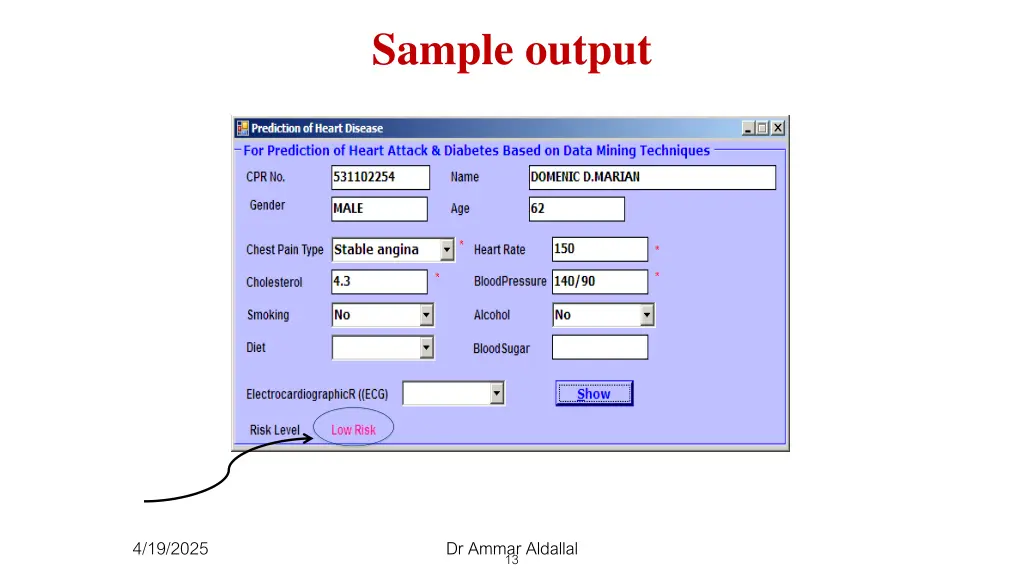 sample output