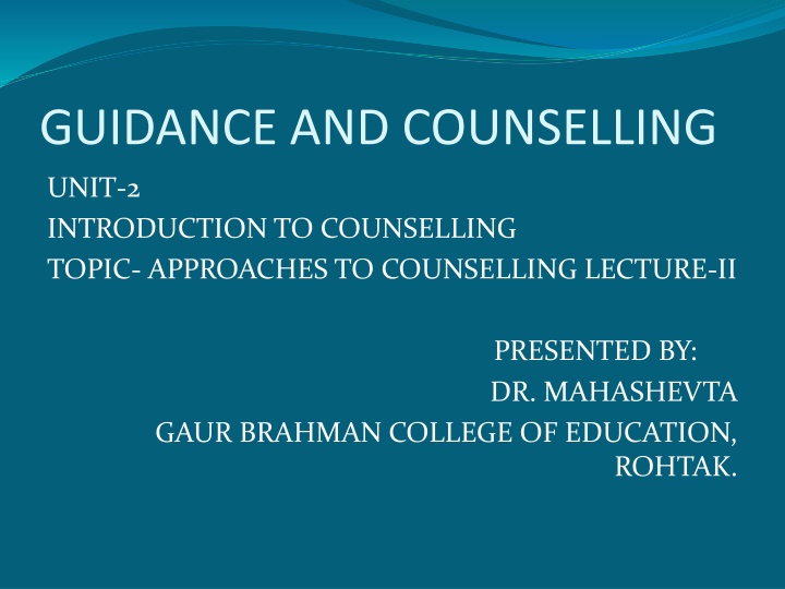 guidance and counselling