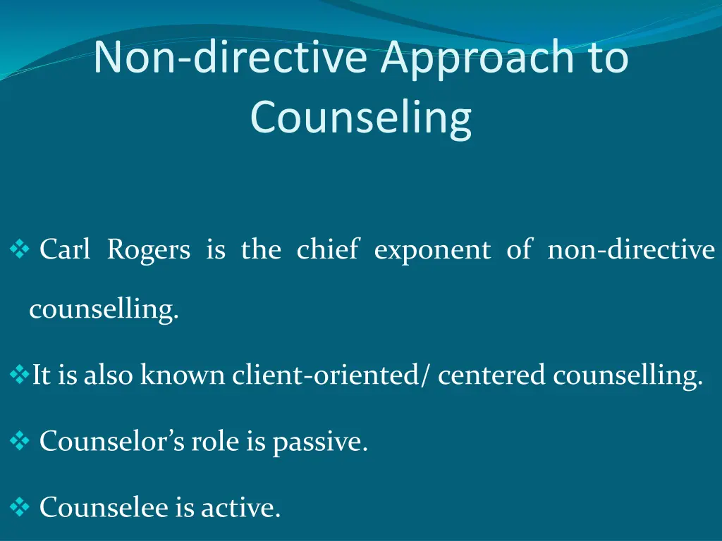 non directive approach to counseling