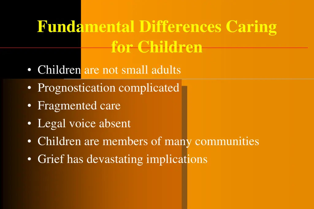 fundamental differences caring for children