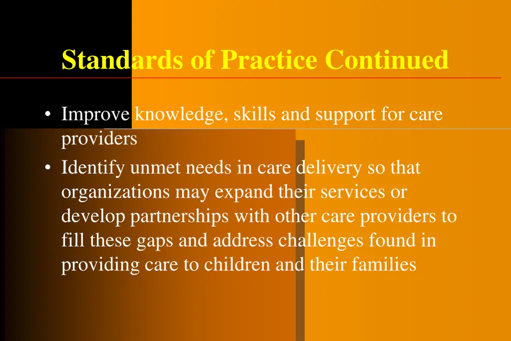 standards of practice continued