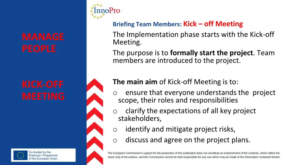 briefing team members kick off meeting