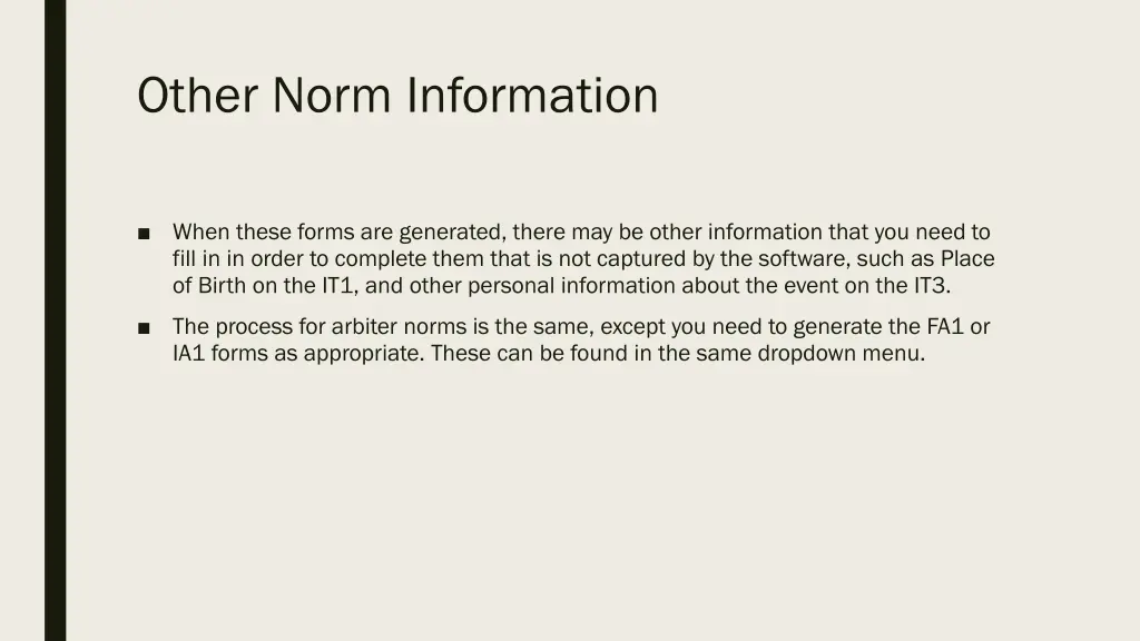 other norm information