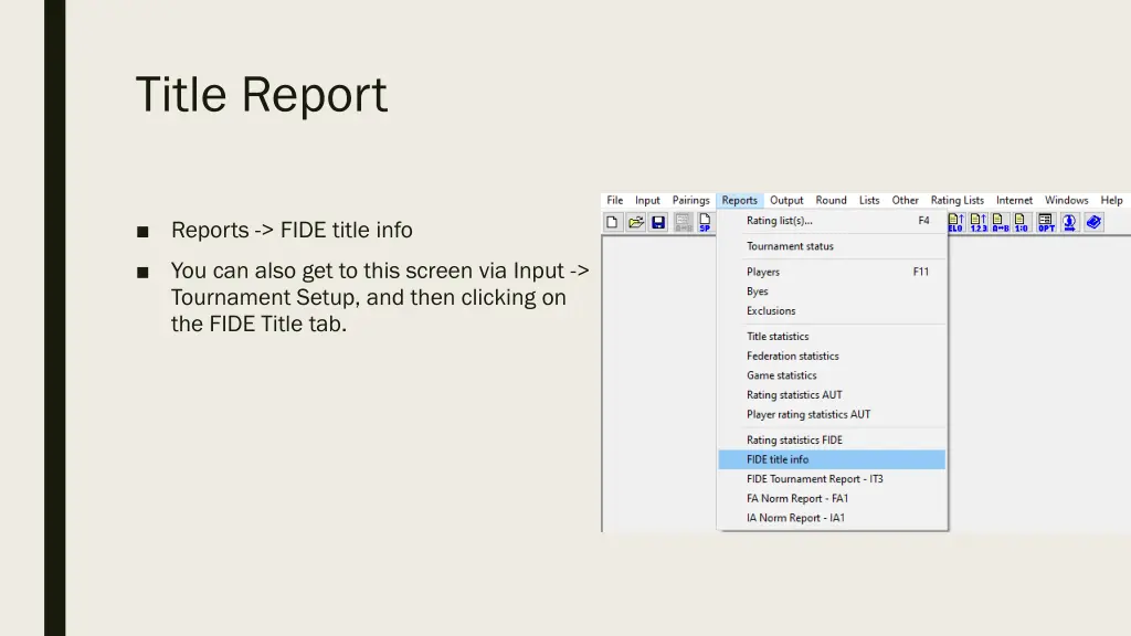 title report