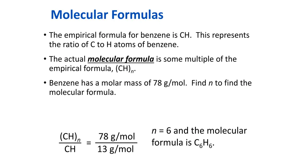 molecular formulas