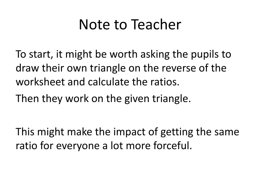 note to teacher