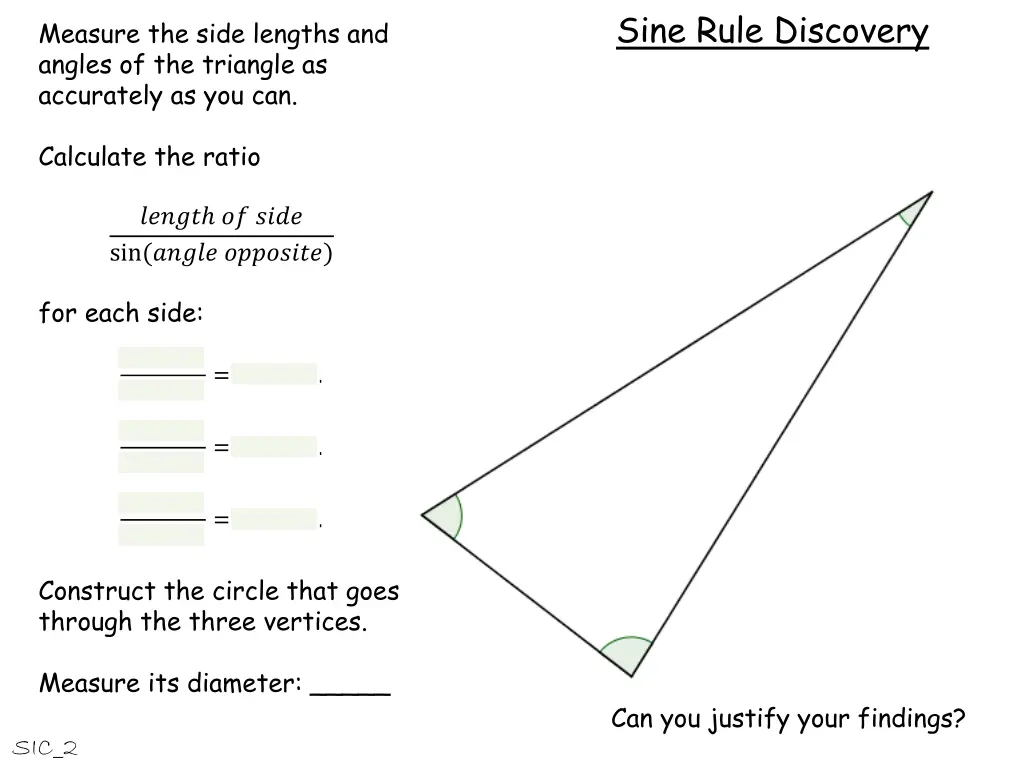sine rule discovery 10