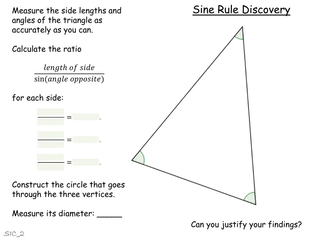 sine rule discovery 12
