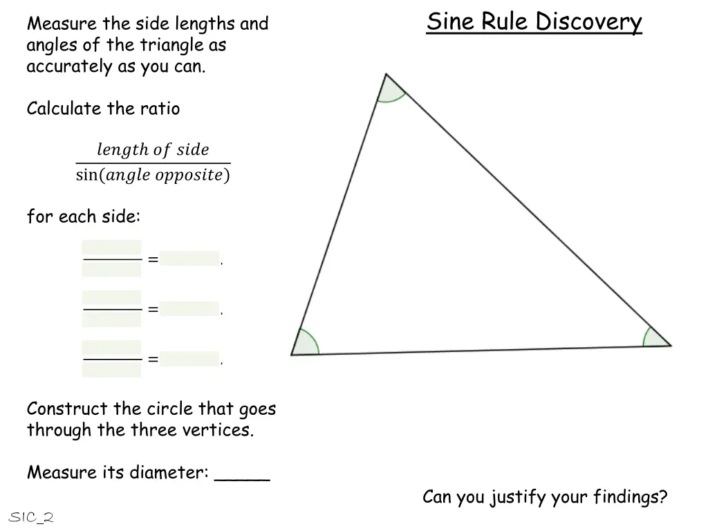 sine rule discovery 14