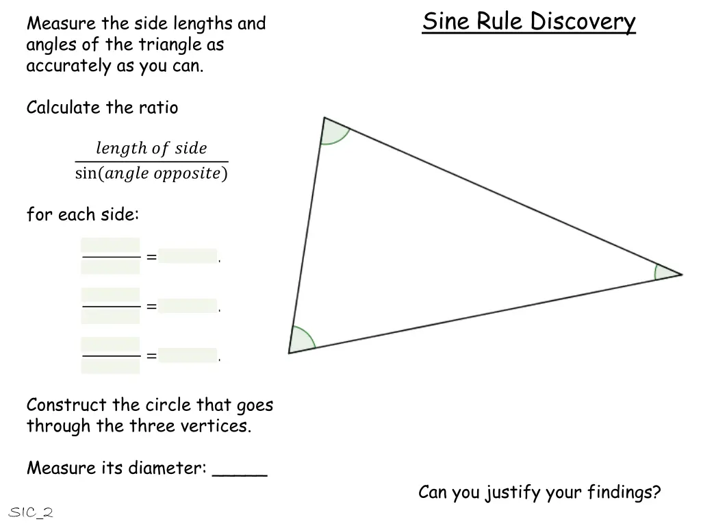 sine rule discovery 15