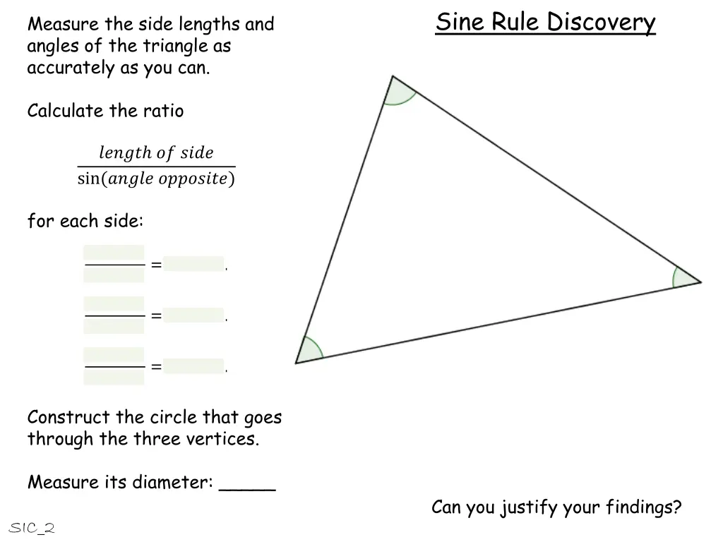 sine rule discovery 16