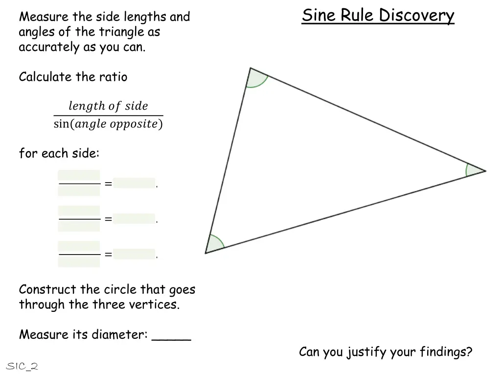 sine rule discovery 17