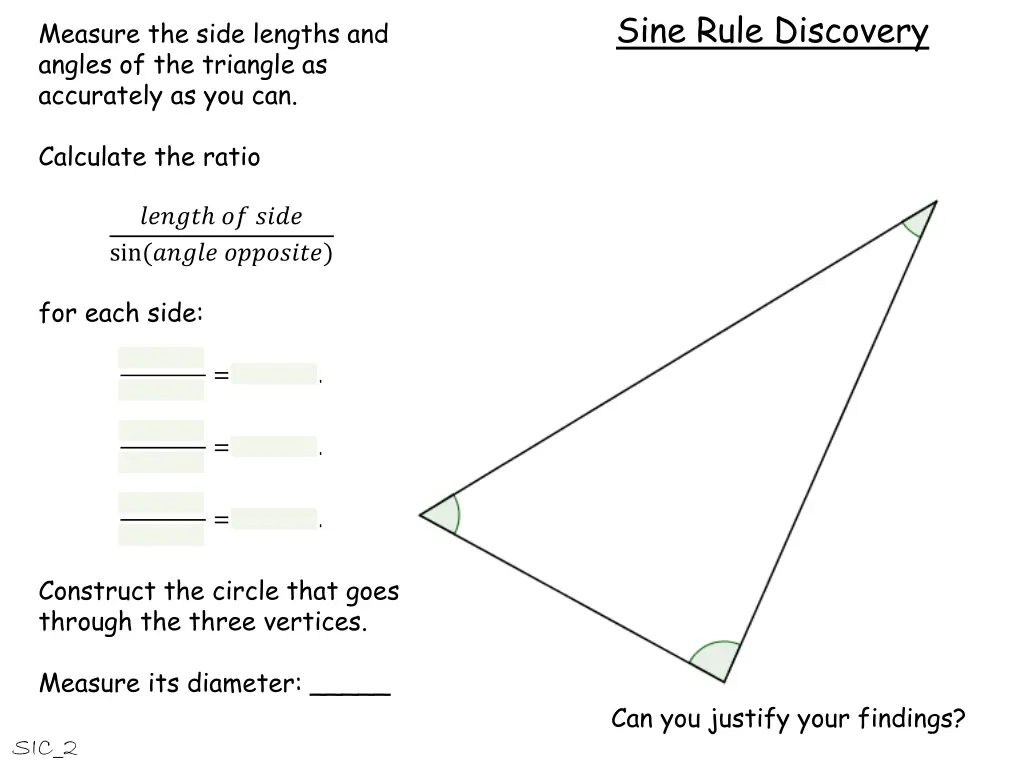 sine rule discovery 18