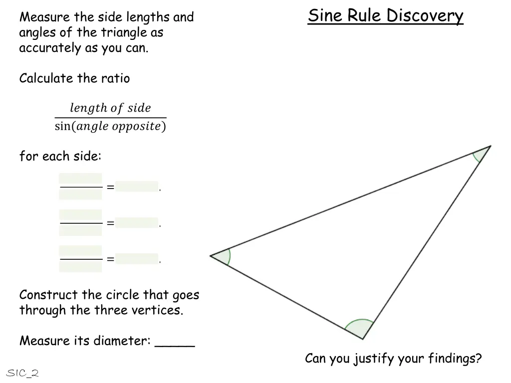 sine rule discovery 19