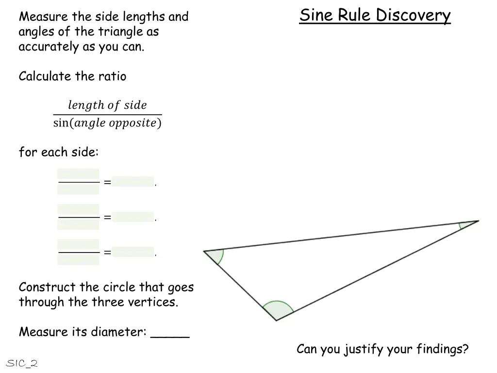 sine rule discovery 20