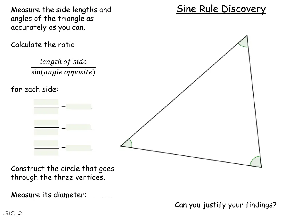 sine rule discovery 21