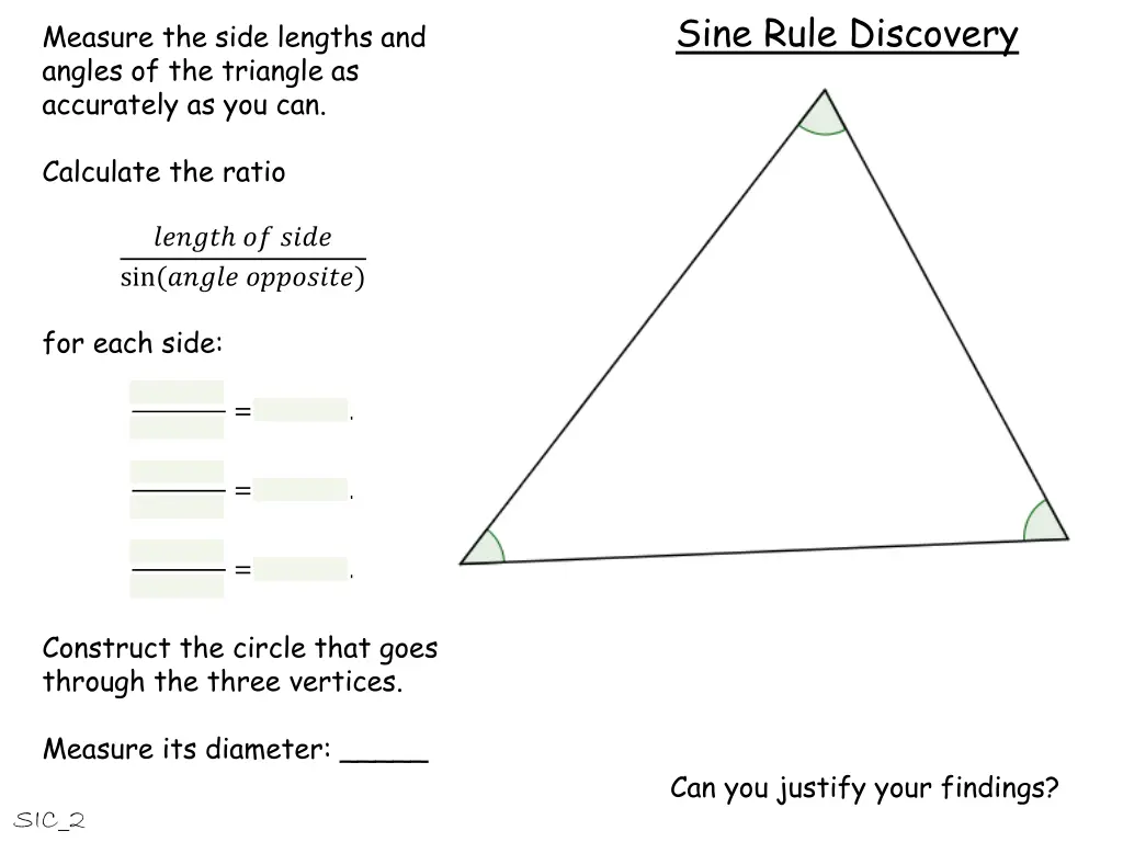 sine rule discovery 22