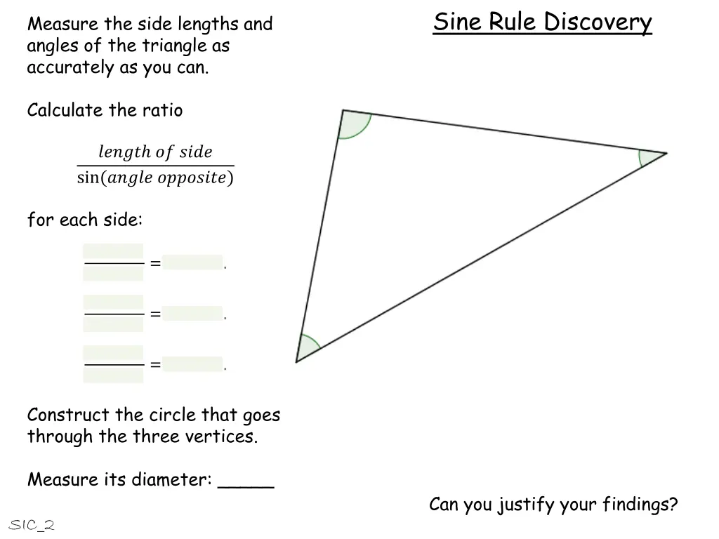 sine rule discovery 25