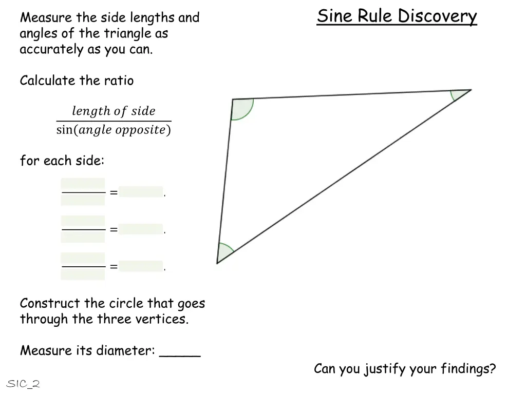 sine rule discovery 26