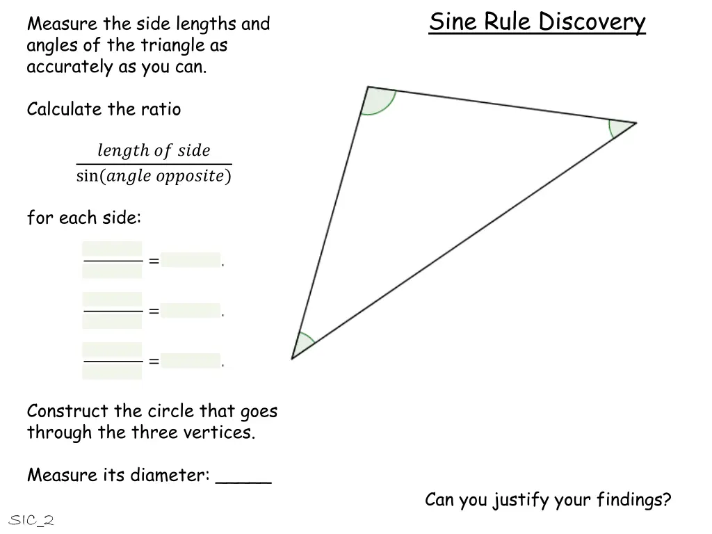 sine rule discovery 27