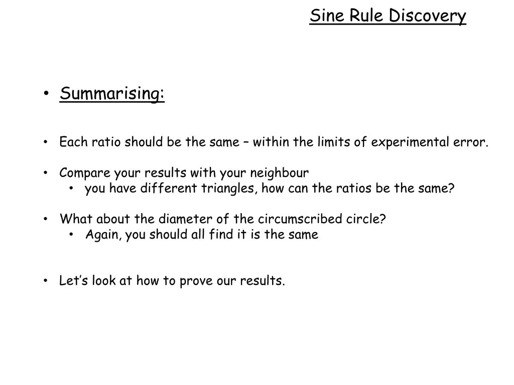 sine rule discovery 3
