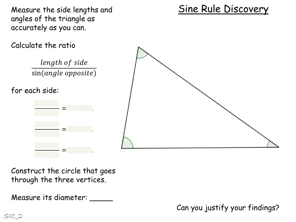 sine rule discovery 4