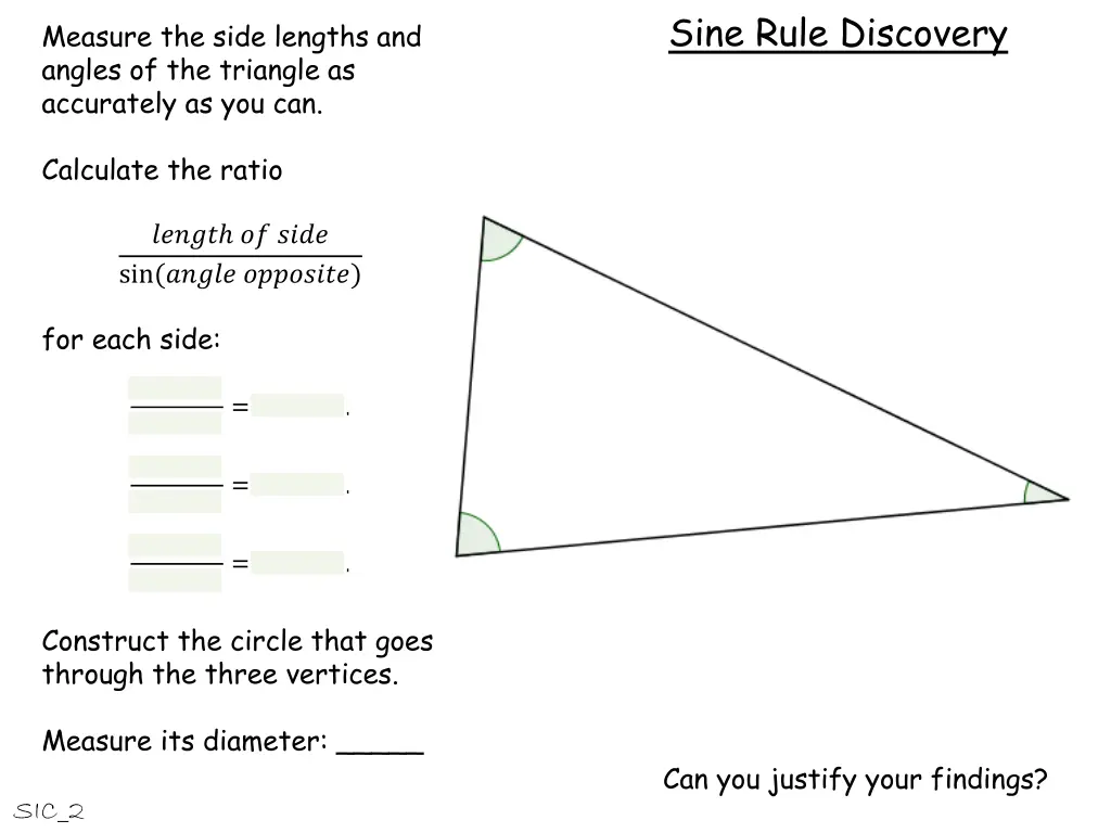sine rule discovery 5