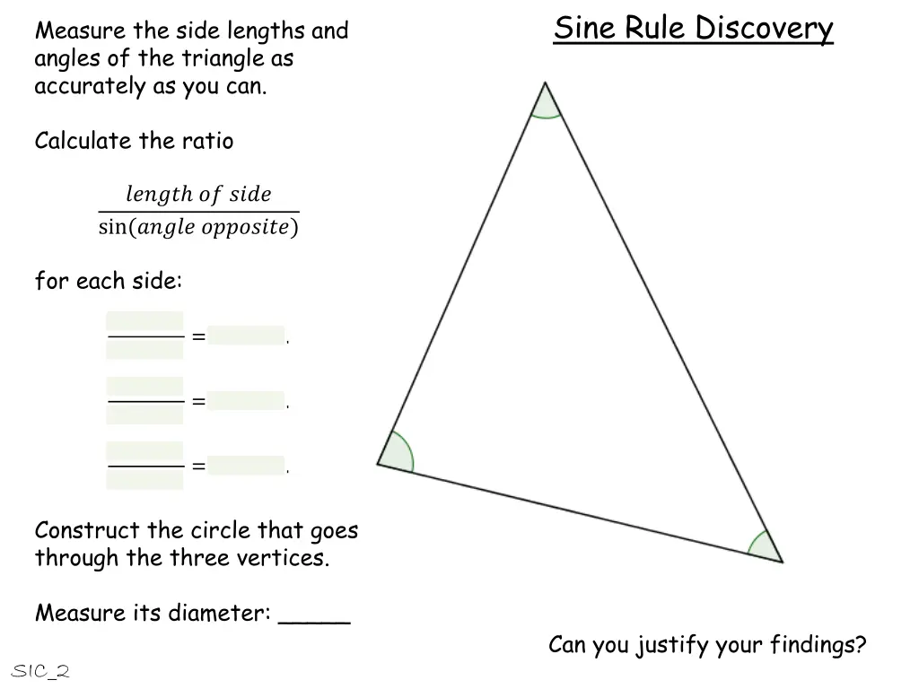 sine rule discovery 7