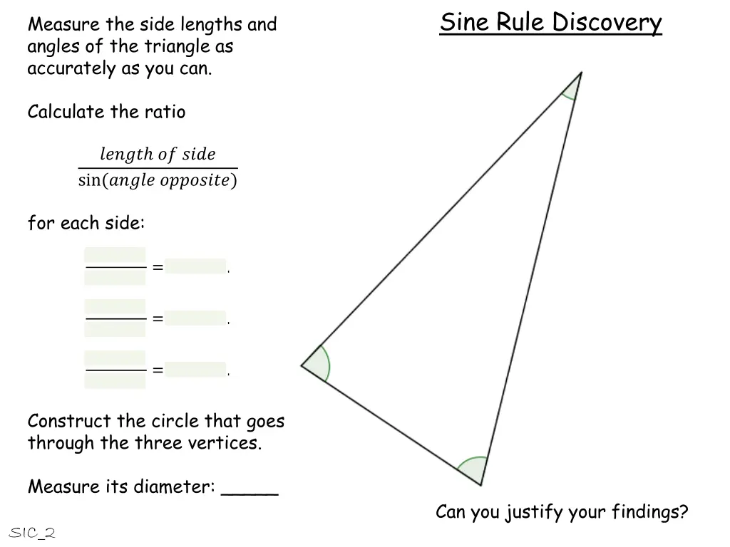 sine rule discovery 9
