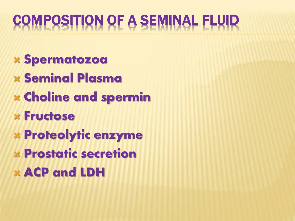 composition of a seminal fluid composition