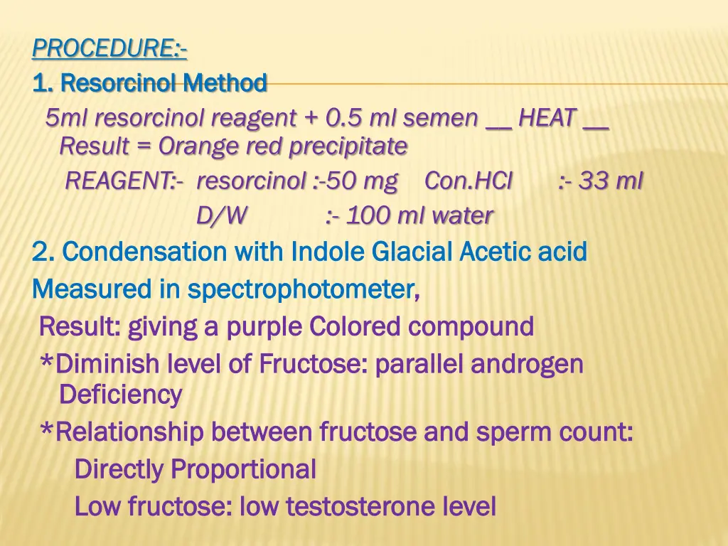 procedure 1 resorcinol method 1 resorcinol method