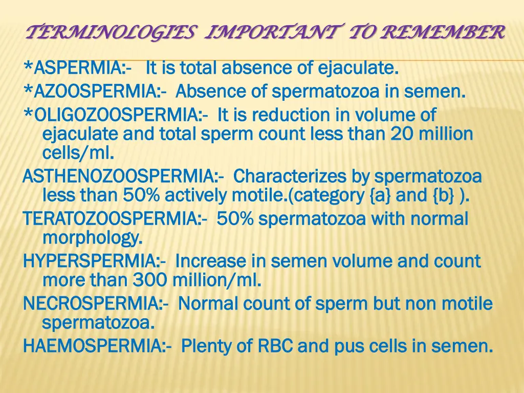 terminologies important to remember terminologies