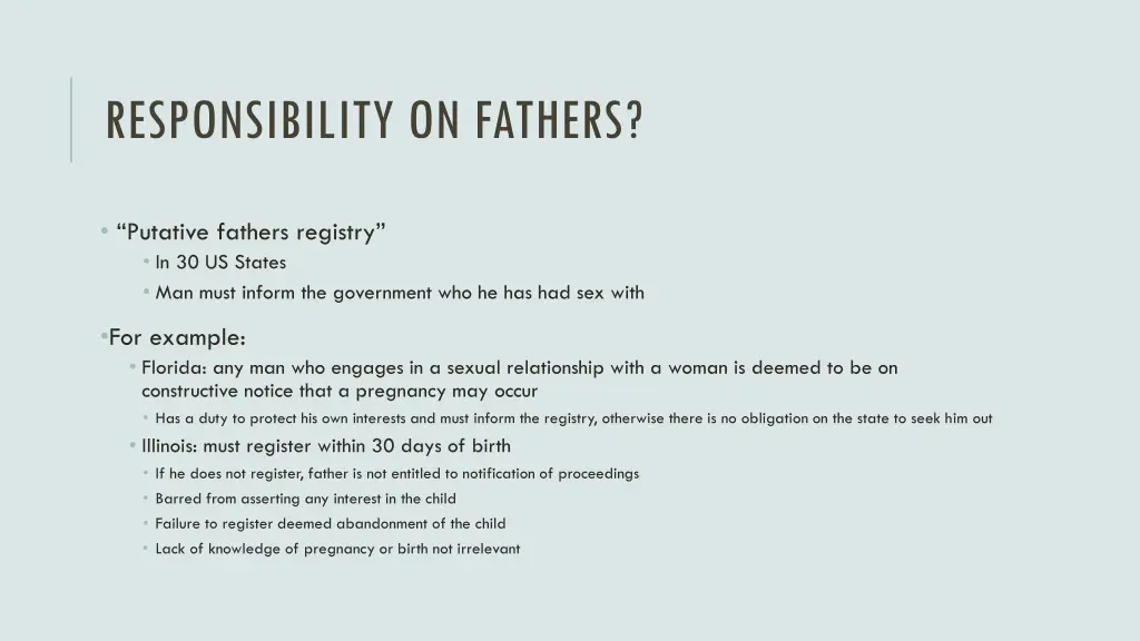 responsibility on fathers