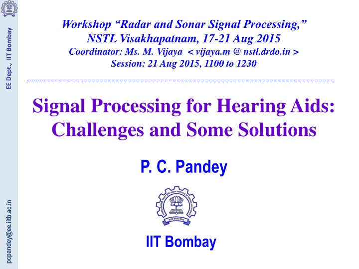 workshop radar and sonar signal processing nstl
