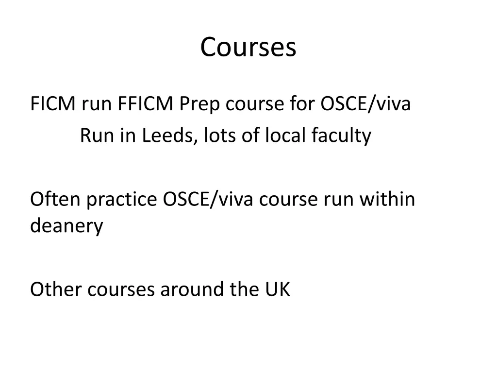 courses